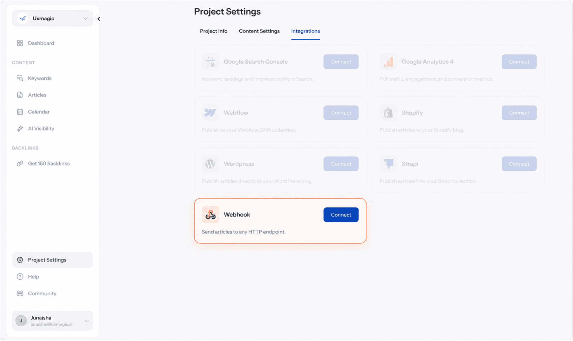 Connect Your Webhook Account