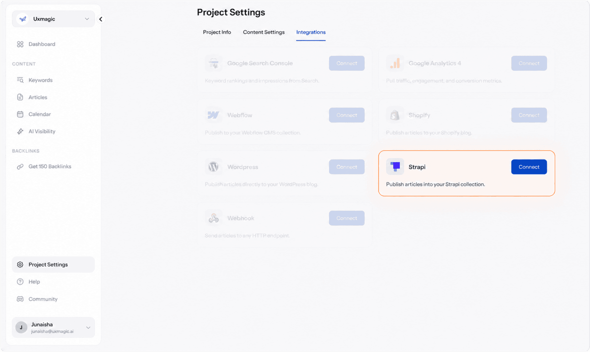 Connect Your Strapi Account