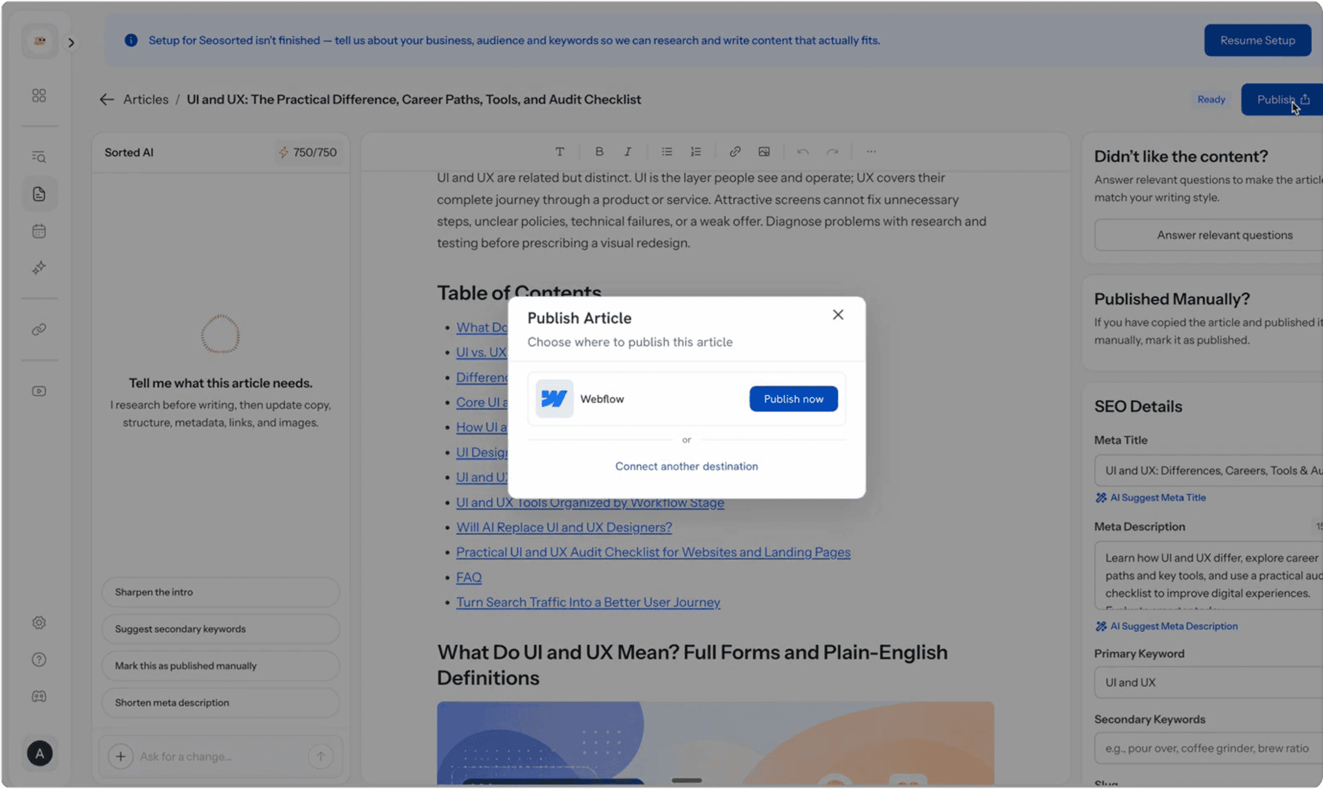 Articles start publishing automatically