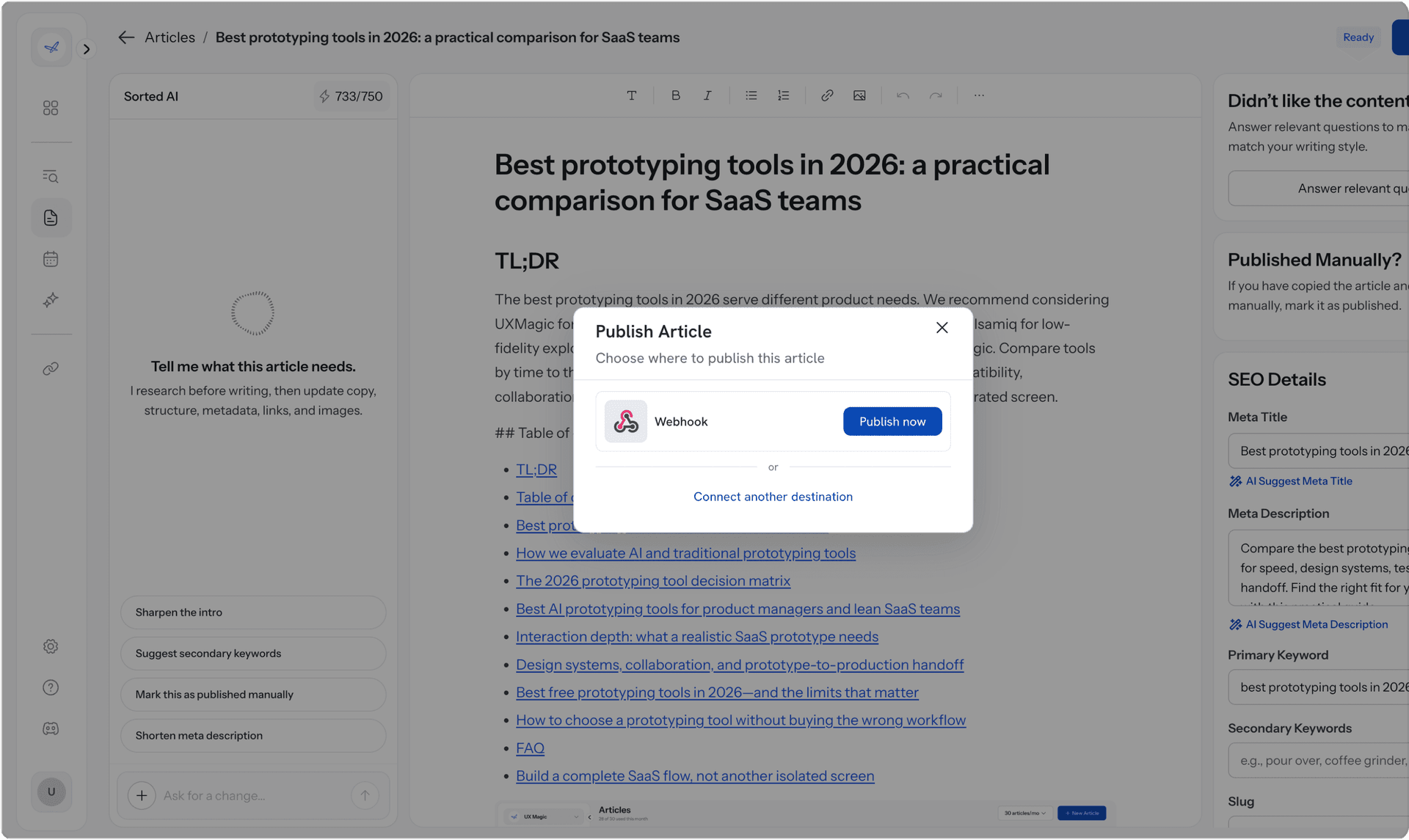 Articles start publishing automatically